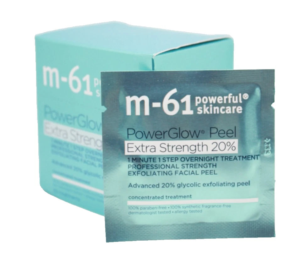 m-61 PowerGlow Peel Extra Strength 20% 20 Treatments | Professional-Grade Exfoliating Facial Pads