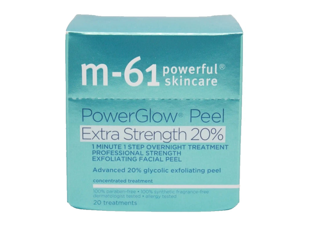 m-61 PowerGlow Peel Extra Strength 20% 20 Treatments | Professional-Grade Exfoliating Facial Pads