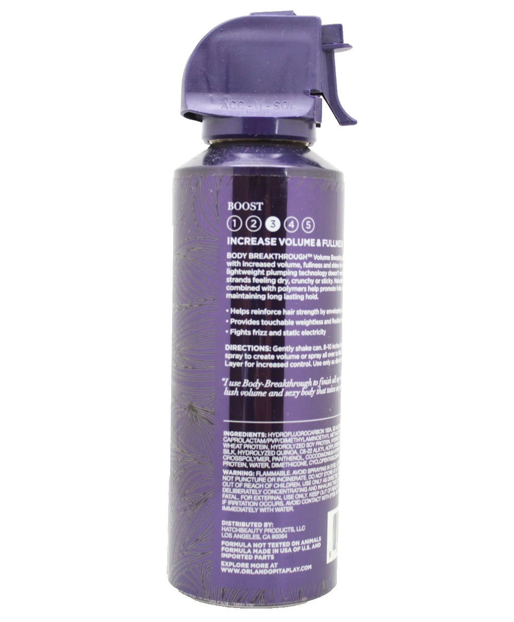 Orlando Pita Play Body Breakthrough Volume Boosting Hairspray