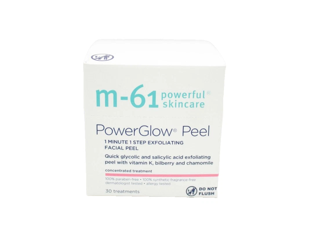 M-61 PowerGlow Peel Pads – 1-Minute Exfoliating Facial Treatment (30 Count)