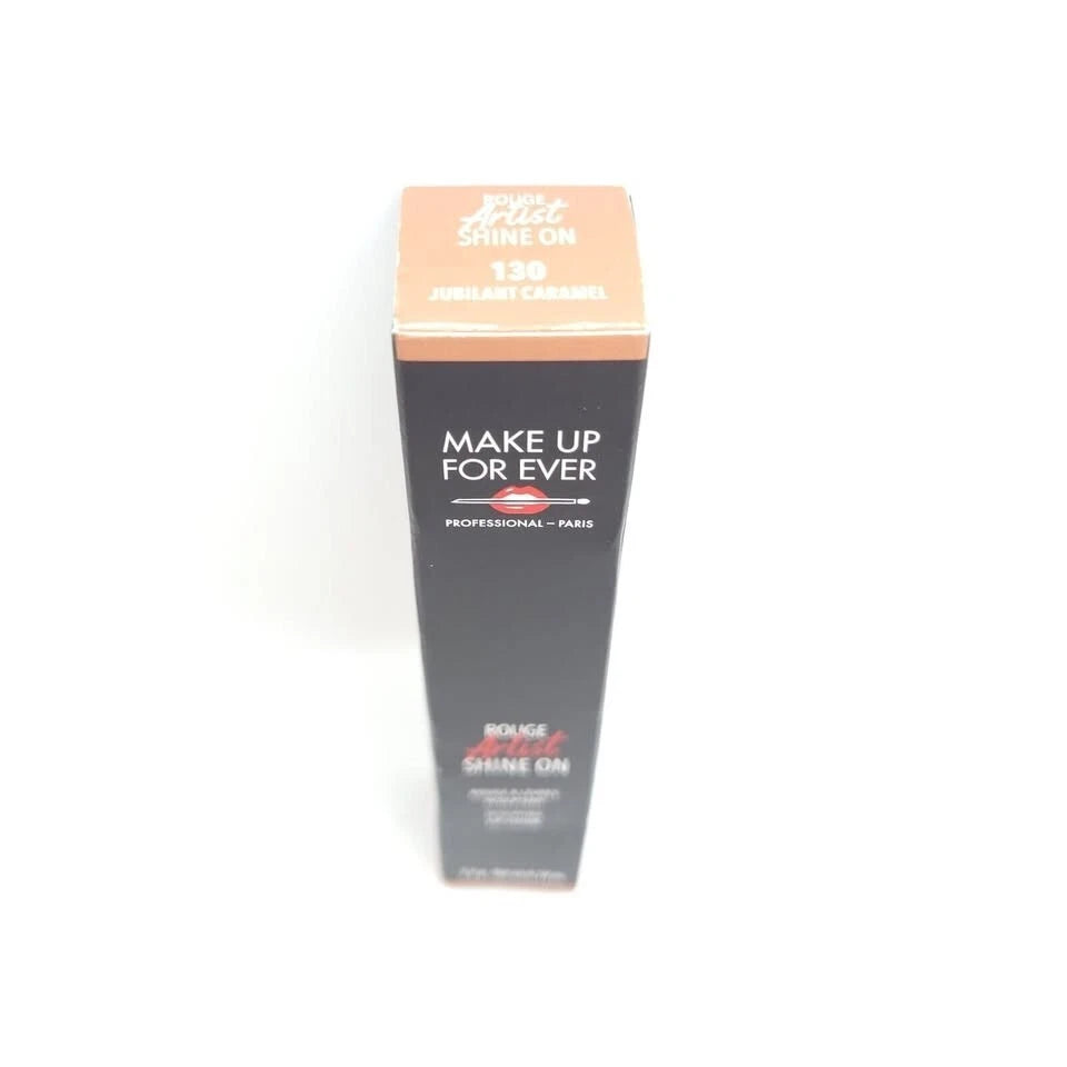 Make Up For Ever Rouge Artist Shine On Lipstick 130 Jubilant Caramel – Hydrating High Shine Nude Caramel Lipstick for Smooth, Glossy Finish