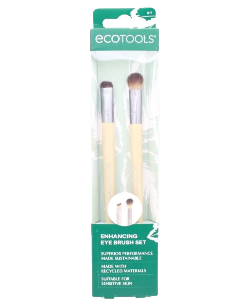 EcoTools Enhancing Eye Brush Set Duo – 4-Piece Multi-Head Eye Makeup Brush Kit for Blending, Shading & Defining