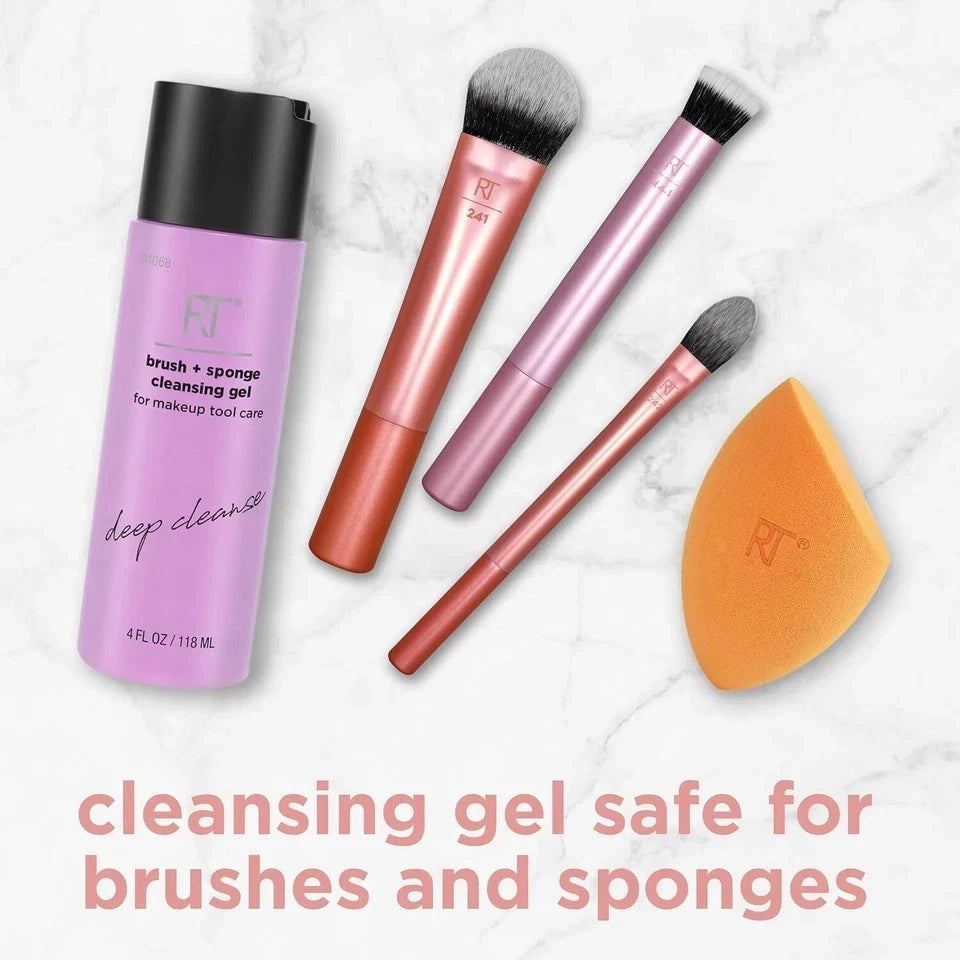 Real Techniques Makeup Brush & Sponge Cleansing Gel – Purple Tool Cleaner | Deep Clean Formula for Brushes & Sponges