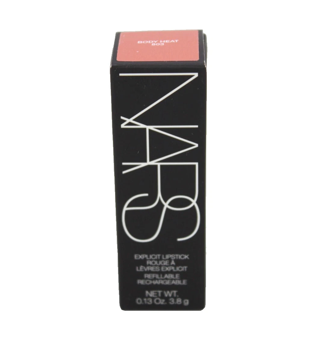 NARS Explicit Lipstick – Rouge 803 Body Heat | Ultra-Pigmented Satin Lipstick with Bold, Sculpted Color