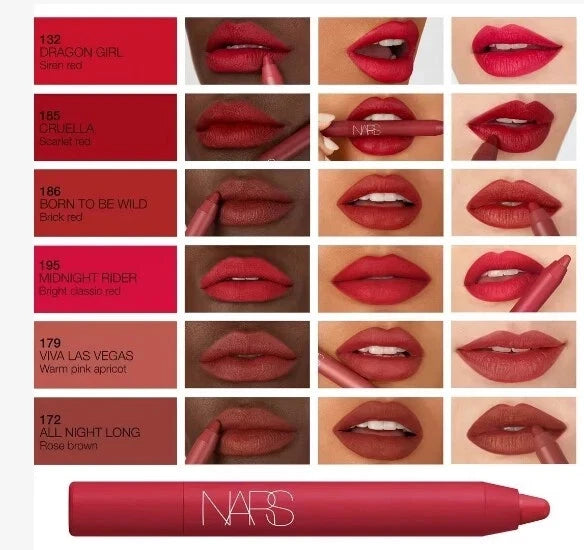 NARS Powermatte High-Intensity Lip Pencil – #132 Dragon Girl | Bold Matte Red Lip Color