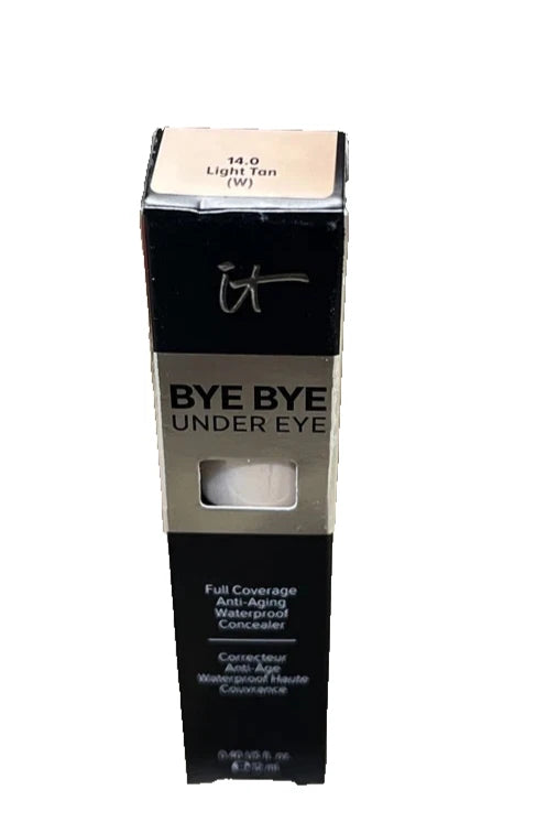 IT Cosmetics Bye Bye Under Eye Waterproof Concealer – 14.0 Light Tan (W) | Full Coverage Long-Wear Eye Corrector