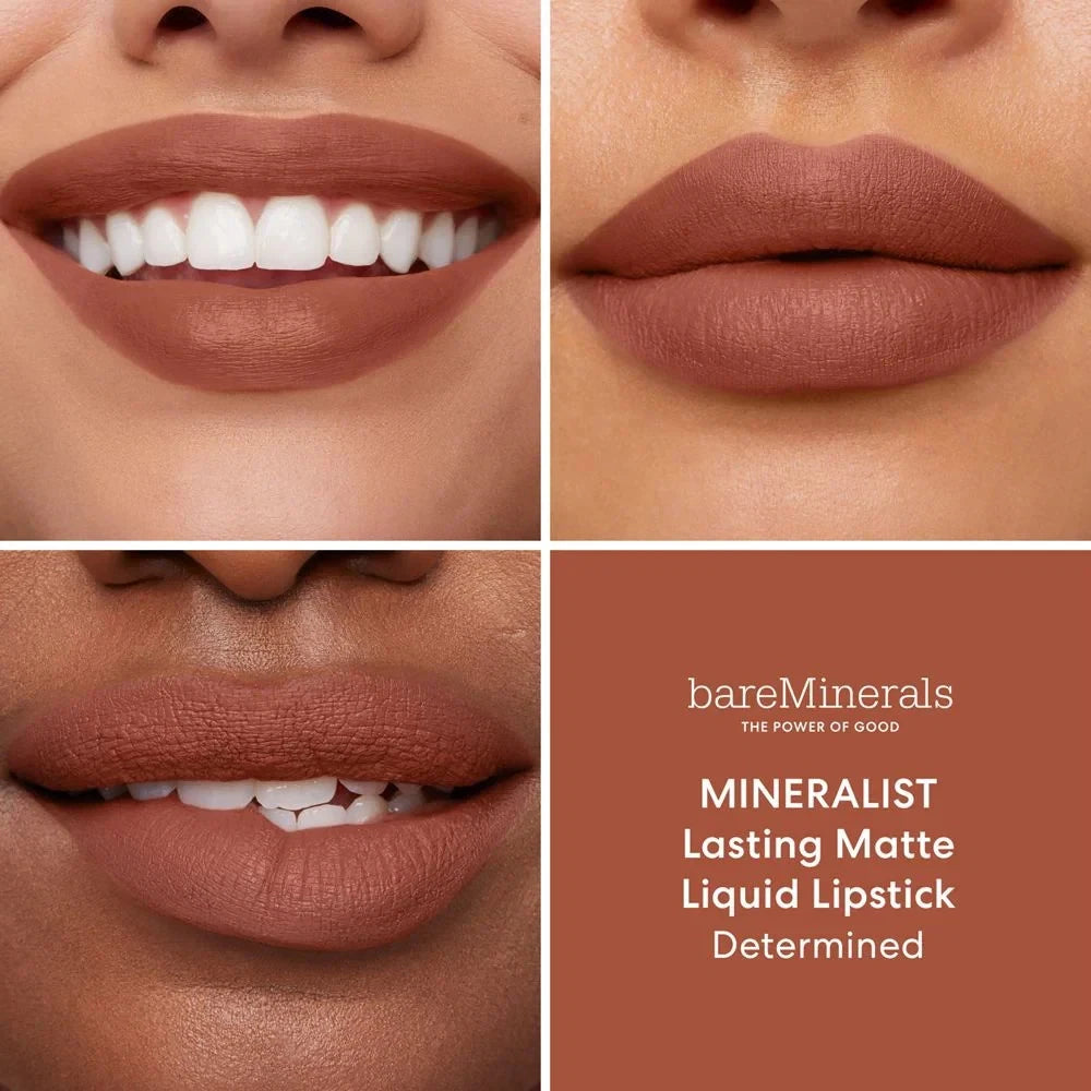 bareMinerals Mineralist Matte Liquid Lipstick – Determined | Vegan Long-Wear Lip Color