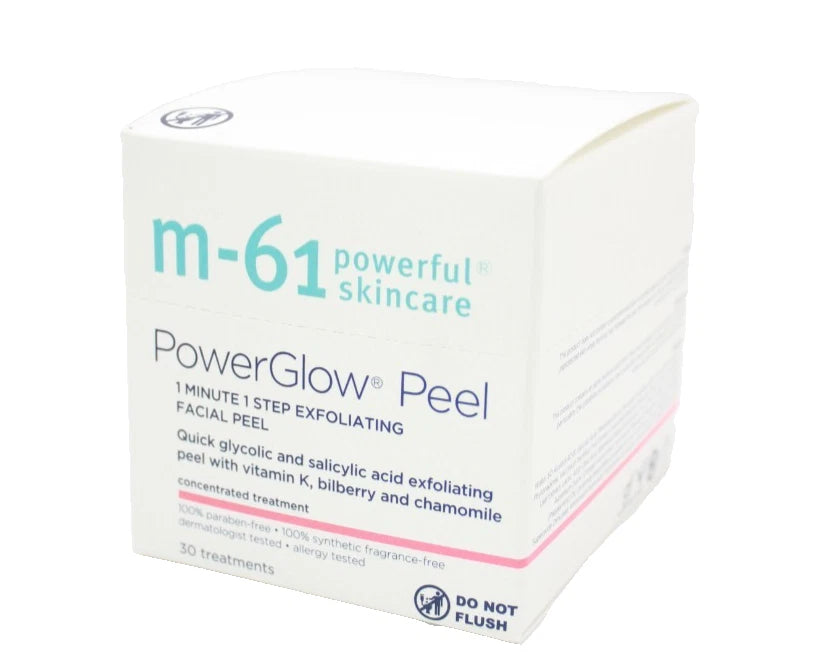 M-61 PowerGlow Peel Pads – 1-Minute Exfoliating Facial Treatment (30 Count)