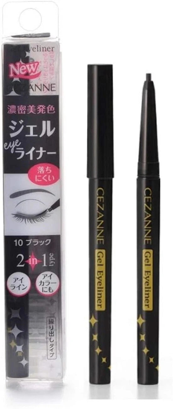 Cezanne Gel Eyeliner 10 Black Long Lasting Waterproof Eye Liner Pencil New