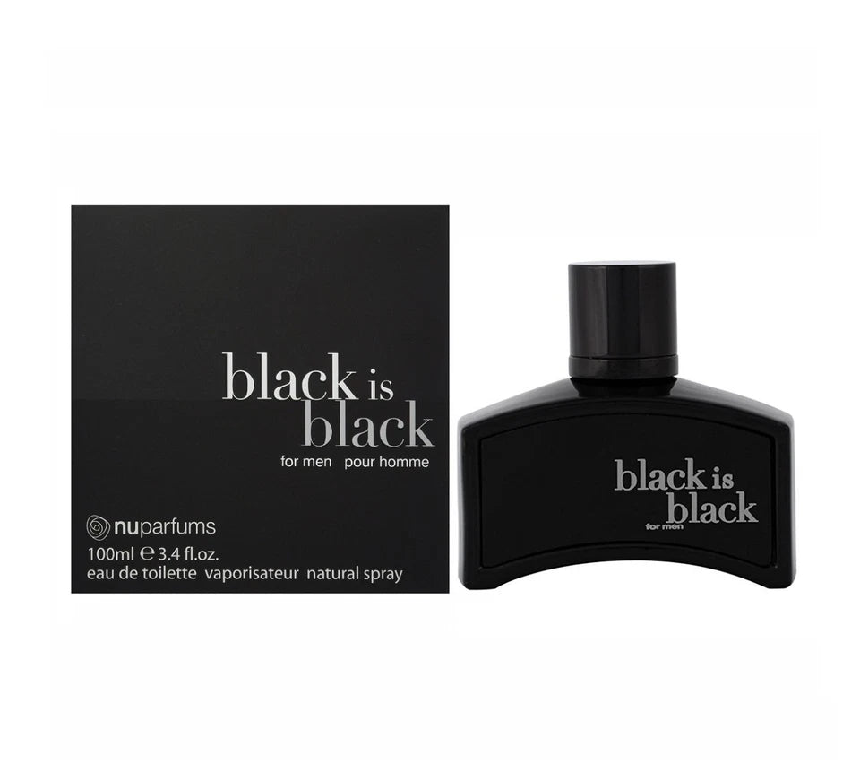 Nu Parfums Black Is Black for Men Eau de Toilette 3.4 fl oz 100ml Spray New