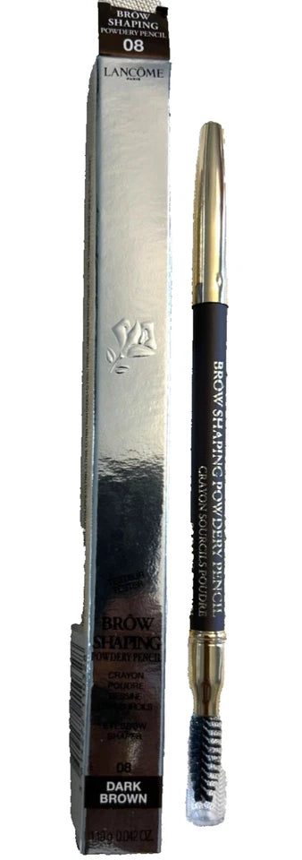 Lancôme Brow Shaping Powdery Pencil 08 Dark Brown Eyebrow Pencil New Boxed