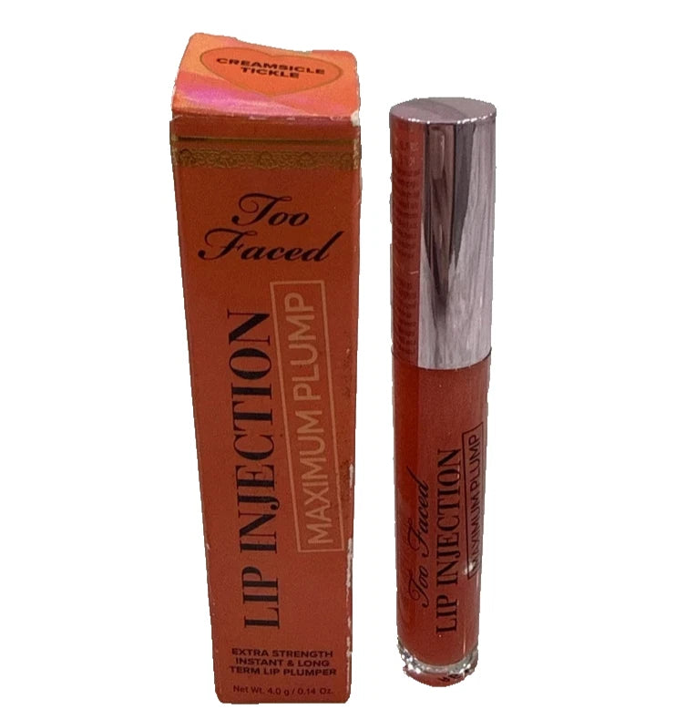 Too Faced Lip Injection Extreme Plumping Gloss Creamsicle Tickle .14oz New