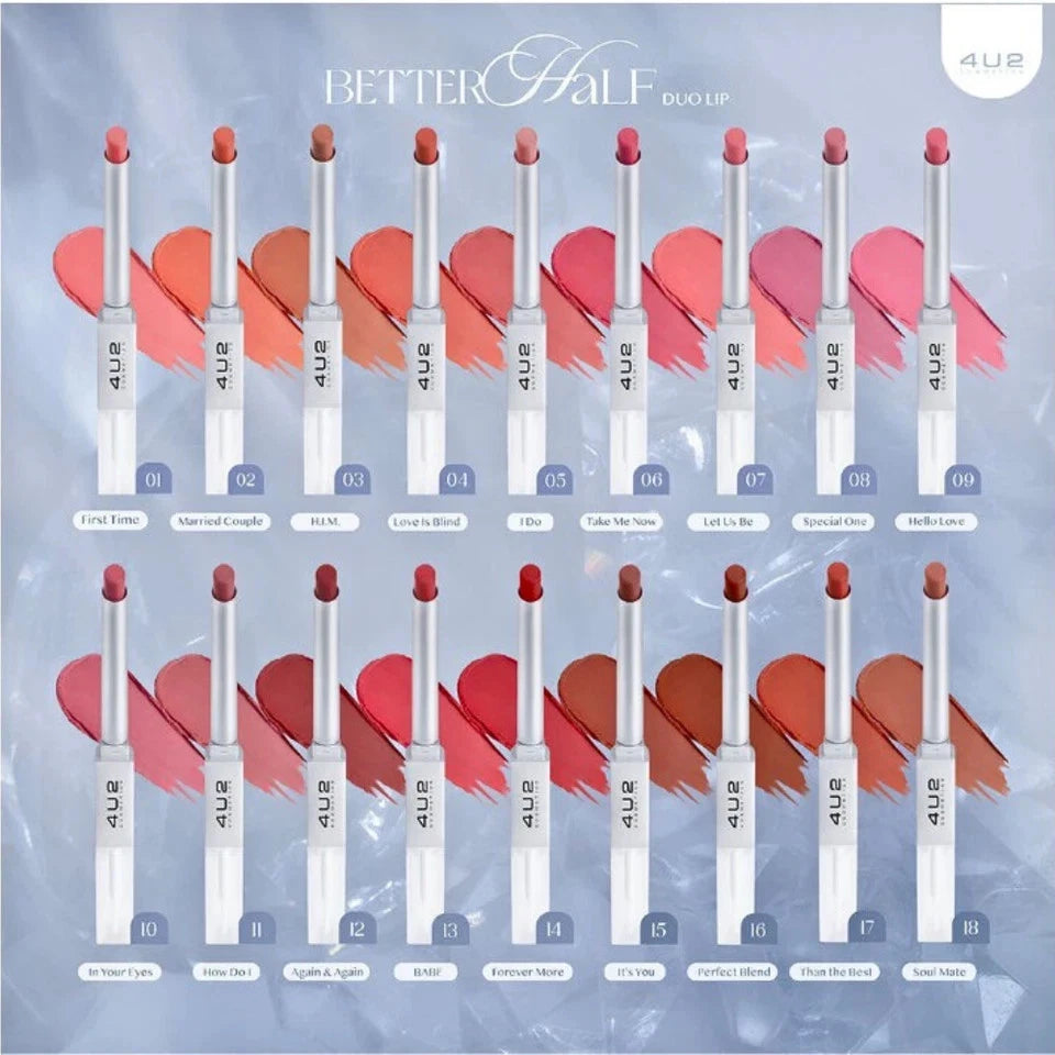 4U2 Lipstick Matte & Gloss Lip Better Half Duo Lips Beautiful Color Long Lasting