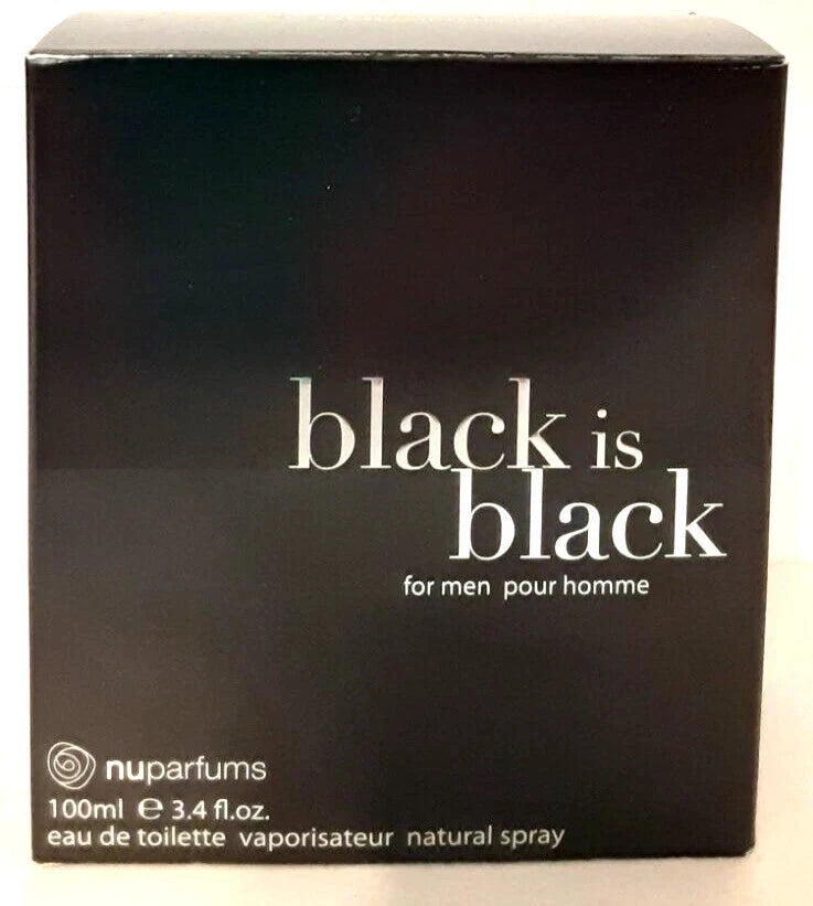Nu Parfums Black Is Black for Men Eau de Toilette 3.4 fl oz 100ml Spray New