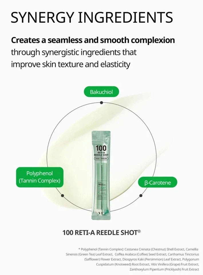 VT Cosmetics Reti-A Reedle Shot 100 Stick Pouch 2ml x 10 Each Anti-Aging Serum