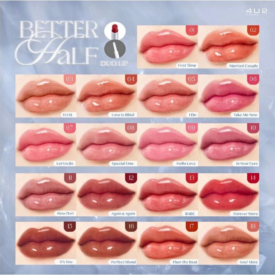 4U2 Lipstick Matte & Gloss Lip Better Half Duo Lips Beautiful Color Long Lasting