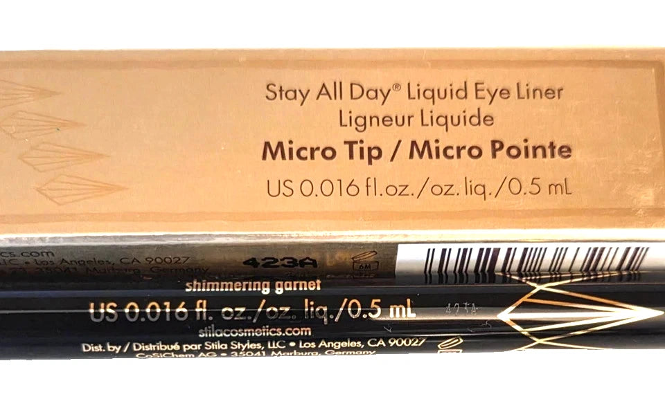 Stila Stay All Day Microtip Liquid Eye Liner Shimmering Garnet Waterproof New