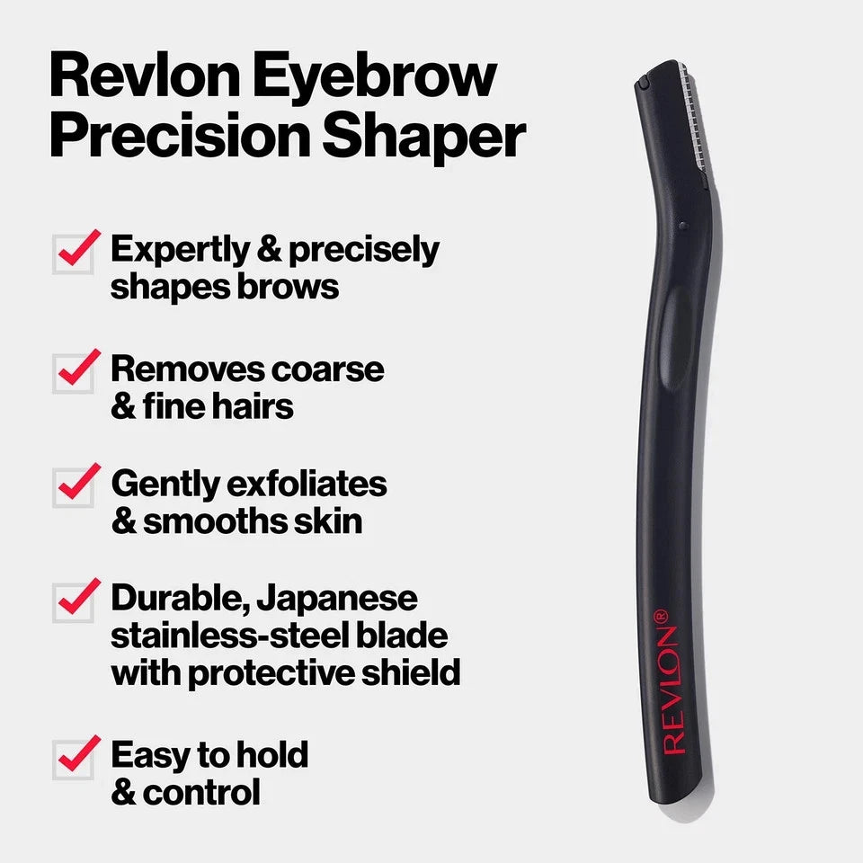 Revlon Eyebrow Precision Shaper Facial Razor Brow Trimmer Dermaplaning Tool