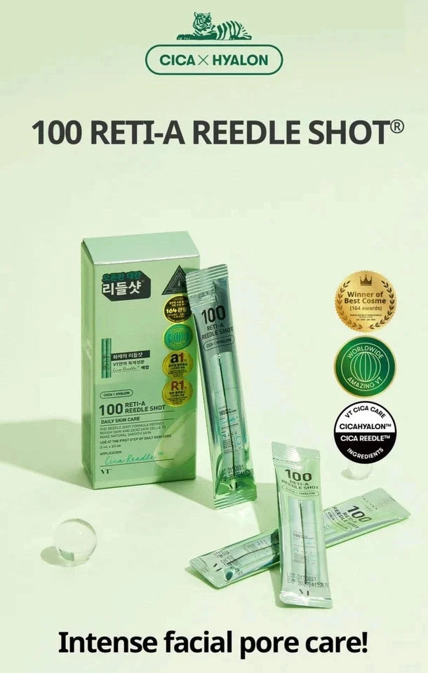 VT Cosmetics Reti-A Reedle Shot 100 Stick Pouch 2ml x 10 Each Anti-Aging Serum